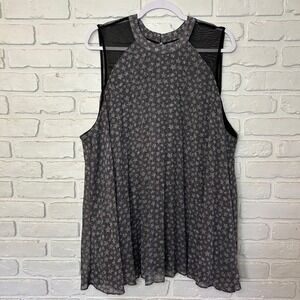Torrid Size 3‎ Grey Black Star Print Flowy Tank Blouse Women's Size 3X